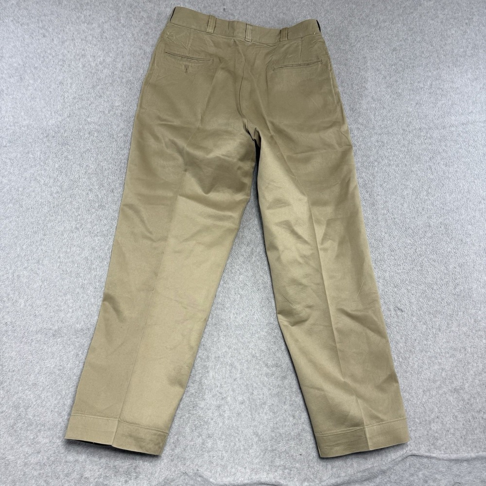 Vintage 60s US Military Officer Chino Pants Trousers Vietnam 32x30 Khaki Shade 1 - Picture 7 of 12